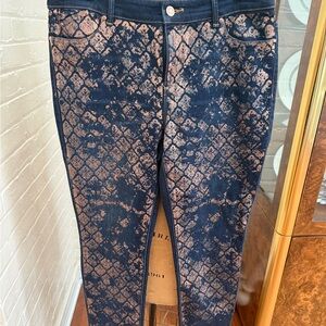 Chico's Blue and Gold Petite Jeans 
Retails for $89
